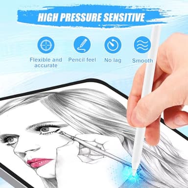 Upgraded iPad Pen Tips fit for Apple Pencil Pro/2nd /1st /USB-C Generation iPad Pro Air Mini Pencil,0.78mm No Wear Out Metal Fine Point Accurate Increasing Pencil Nibs, Write Like A Real Pen,White - Image 4