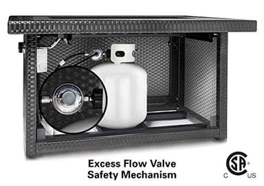 Outland Living Series 403 Fire Table – 44" 50,000 BTU Outdoor Propane Gas Fire Pit Table with Tempered Glass Top & Arctic Ice Decorative Glass Rocks, Slate Grey - Image 7