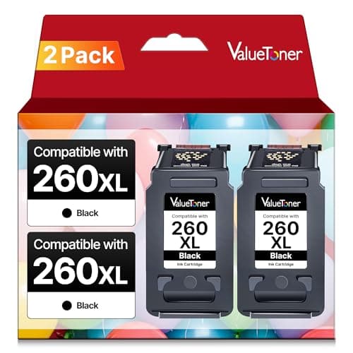 Valuetoner 260XL Ink Cartridge 2-Black Replacement for Canon PG-260 Black Ink Cartridge 260XL Easy High Yield for Canon Pixma TS6420a TS6420 TS6400 TR7020 TR7020a TTR7022 TR7022a TS5300 TS5320 Printer - Image 1
