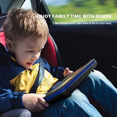 ieGeek 11.5" Portable DVD Player with SD Card/USB Port, 5 Hour Rechargeable Battery, 9.5" Eye-Protective Screen, Support AV-in/Out, Region Free, Blue - Image 7