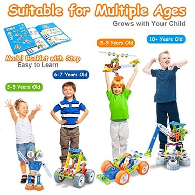 10 in 1 STEM Toys for 4 5 6 7 8+ Year Old Boy Girl Birthday Gifts Building Toys for Kids Ages 4-8 5-7 6-8 Preschool Educational Stem Activities for Boys 3-5 4-6 8-10 Creative Games Christmas Idea Gift - Image 2