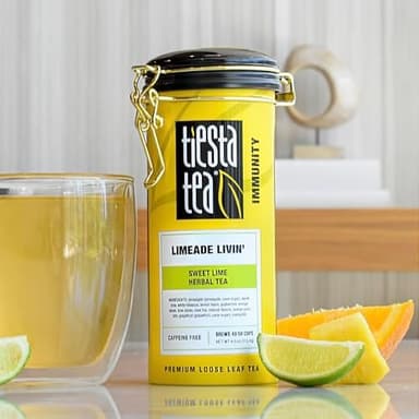Tiesta Tea - Limeade Livin, Loose Leaf, Sweet Lime Herbal Tea, Non-Caffeinated Fruit Blend, Makes Hot or Iced & Up to 50 Cups, 4oz Refillable Tin - Image 4
