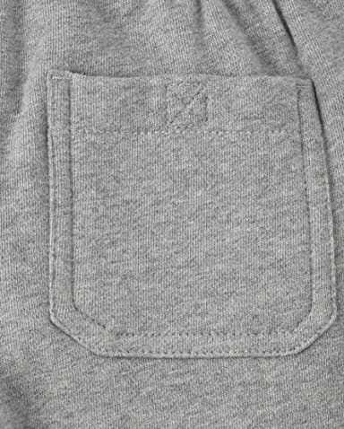Gymboree Boys and Toddler Fleece Jogger Shorts, Heather Grey, 3T - Image 4