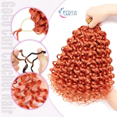 7 Packs GoGo Curl Crochet Hair 10 Inch Short ginger Curly Crochet Hair for Women Deep Wave Beach Curl Crochet Braids Synthetic Braiding Hair Extensions (10 Inch, ginger) - Image 5