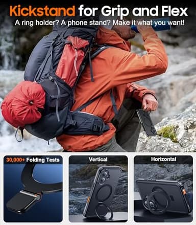 Temdan Magnetic for iPhone 16 Case Waterproof, [Built-in Ring Invisible Stand & Screen Protector][IP68 Underwater][Dropproof][Dustproof][Real 360] Shockproof Protective Phone Case 6.1''-Grey - Image 7