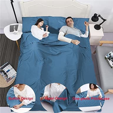 Sleeping Bag Liner Portable Travel Camping Sheets Lightweight and Compact Sleeping Sack Sheets for Adults Comfortable Liners for Traveling Hotel Camping Picnic Hostels Backpacking - Image 5