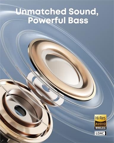 Soundcore AeroClip by Anker, Open-Ear Earbuds, Clip-On Headphones, Adaptive Comfort, Clear Calls with 4 Mics and AI, Stable Fit, 12mm Drivers for Powerful Bass, Hi-Res, Open-Ring Design (Renewed) - Image 4