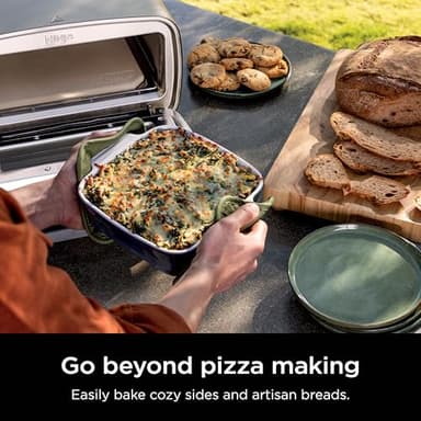 Ninja Artisan Outdoor Pizza Oven, 12-inch, 3-minute Pizza, Neapolitan, Thin Crust, New York Chicago, Custom, 700F Max Temperature, Electric Heat, Bake, Broil, Proof, Warm, MO201 - Image 3