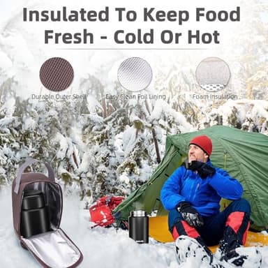 Bolu Fly 18oz Insulated Food Container with Spoon & Insulated Bag, Soup Thermo for hot Food- 10-Hour Heat Retention, Leak-Proof Stainless Steel Lunch Thermo for Adults, Office, Travel(Black) - Image 5