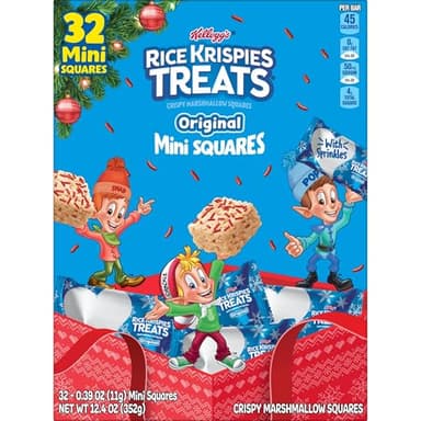 Rice Krispies Treats Mini Marshmallow Cereal Bars, Holiday Snacks, Snack Bars, Original with Holiday Sprinkles, 12.4oz Box (32 Bars) - Image 7