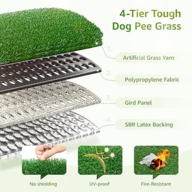LOOBANI Dog Grass Pee Pads, 2 Pack Artificial Grass Pads for Potty Tray, Fake Grass for Dogs to Pee On, Outdoor Indoor Pee Grass for Dog Potty (18 * 23 inch) - Image 10