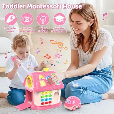 Fidecexv Montessori Toys for 1 Year Old Girl Gifts, 12-in-1 Musical House Toddler Learning Toys for 1-2, 1st First Birthday Gifts for Girls and Boys Baby 6-12 12-18 6-24 Months - Image 4