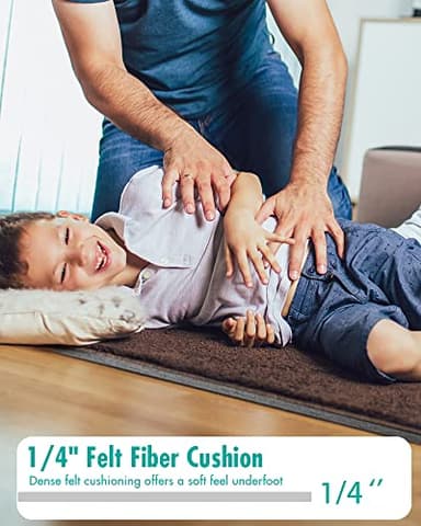 Double-Sided Non Slip Rug Pad Gripper - Upgraded 8x10 Feet 1/4” Thick Dual Surface Felt Under Rug for Area Rugs and Hardwood Floors,Super Cushioned Non Skid Carpet Padding - Image 4