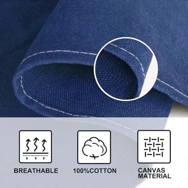 OUNLEN Chef Apron for Men Women Canvas Aprons with 3 Pockets Cross Back Resistant Work Apron for Cooking Grilling Baking BBQ Barber Kitchen (Blue) - Image 4