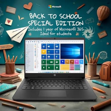 HP 14 Ultrabook • Back to School Limited Edition w/Microsoft 365 • Intel 4-Core CPU • 16GB RAM • 1.6TB Storage (128GB OnBoard w/ 512GB Portable Drive + 1TB OneDrive) • Black • Win 11 - Image 4