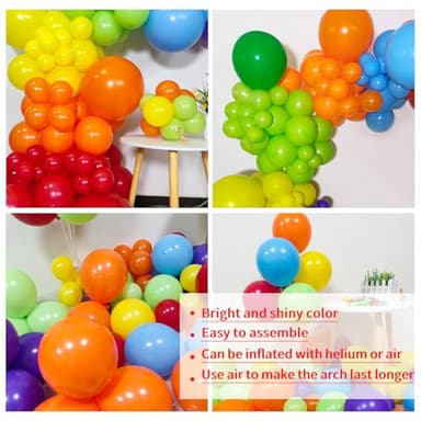 KAWKALSH Rainbow Balloon Arch Kit 111Pcs 18 12 5 Inch Latex Colorful Party Balloons Garland for Birthday Baby Shower Wedding Engagement Anniversary Christmas Party Decorations - Image 5