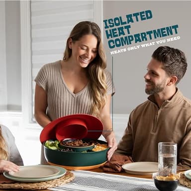 Taco Tuesday Kit - Taco Bar Serving Set for a Party - 30oz Heated Pot, 4 Taco Holders, & Detachable Lazy Susan Tray - Taco Night Fiesta – Unique Couple & Housewarming Gift Set Ideas - Image 4