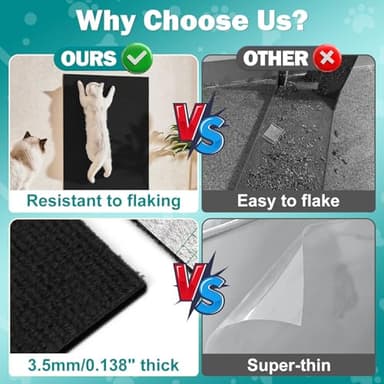 ENONCI 78.7"x15.8" Large Couch Protector from Cat Claws,Anti Scratch Furniture Protector for Cats Corner Wall Scratcher,Replacement for Cat Tree Post Shelves - Image 2