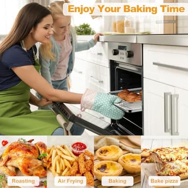 Air Fryer Basket for Oven 15.7"x11.8", 2-Pair Set Large Air Fryer Basket and Tray Stainless Steel Oven Air Fryer Accessories Pan Rack for Cooking Baking and Broiling - Image 7