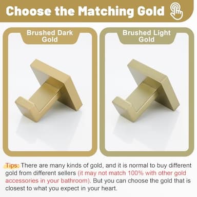 Brushed Gold Bathroom Towel Bar Holder Sets Premium Stainless Steel 4-Piece Bathroom Hardware Set Wall Mounted Bathroom Toilet Paper Holder with Shelf Set. - Image 7