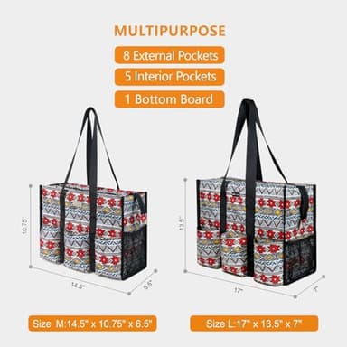 TOPDesign Utility Water Resistant Tote Bag for Women - 13 Exterior & Interior Pockets, Top Zipper Closure, Thick Bottom Support - Perfect Work Tote for Teachers, Nurses, Accountants, Professionals - Image 2