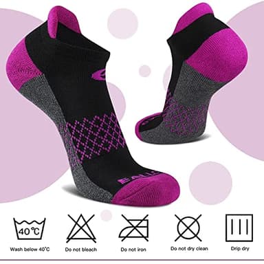 eallco Womens Ankle Socks 6 Pairs Running Athletic Cushioned Sole Socks With Tab - Image 5