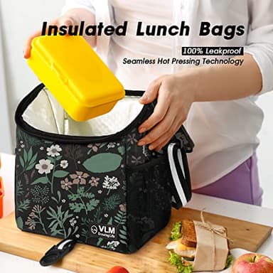 VLM Lunch Box for Women, Insulated Lunch Bag Women with Adjustable Shoulder Strap, Cute Lunch Tote Bag for Work,Picnic,Camping - Image 3