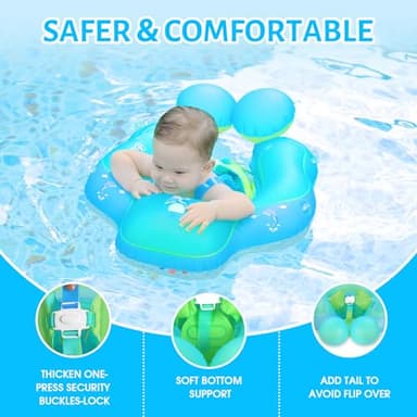 LAYCOL Baby Swimming Float with UPF50+ Sun Canopy Baby Floats for Pool No Flip Overbaby Pool for Baby Age of 3-36 Months - Image 7