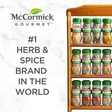 McCormick Gourmet Three Tier Wood 24 Piece Organic Spice Rack Organizer with Spices Included, 27.6 oz - Image 16