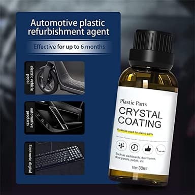 3Pcs Crystal Coating for Car, Plastic Parts Crystal Coating, Cristal para PláStico Del Carro for Car, Great Gloss Protection, Long Duration Refurbish Agent with Spong - Image 3