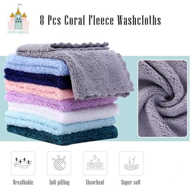 Cute Castle 2 Pack Hooded Baby Towel Rayon Made from Bamboo and 8 Washcloths - Lovely Elephant, Happy Bird - Image 4