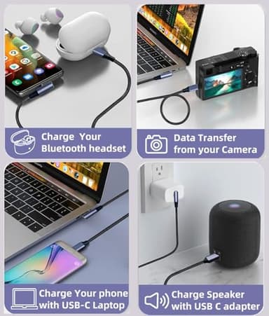 3FT Micro USB to USB-C Cable, Type C to USB Micro B Charger Cord Support OTG Charge & Sync Nylon Charging Cable Compatible with Old Micro USB Devices S7 S6, J7, Kindle, PS4, Android Phone - Image 6