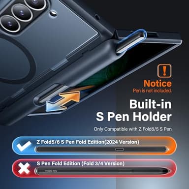 MOBOSI for Z Fold 6 Case with Privacy Screen Protector [Compatible with Magsafe], [Built-in Kickstand&Full Body Hinge Protection] Shockproof Phone Cover for Samsung Galaxy Z Fold6, Black - Image 2