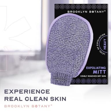 Brooklyn Botany Exfoliating Mitt for Bath and Shower – Heavy Duty Exfoliating Body Scrubber for Massage and Dead Skin Remover for Body – 1 Mitt - Image 2