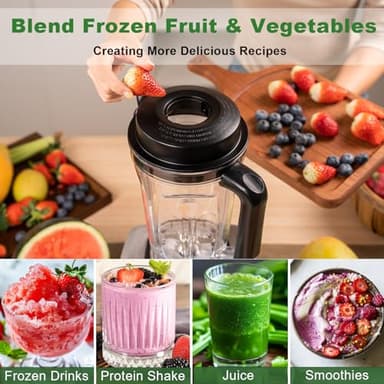 Kitchen in the box Blender 68 OZ, 1500 Watt Professional Smoothie Blenders with Stainless Steel Blades, BPA Free Blender for Frozen Drinks, Ice Crush, Protein Shakes (Silver) - Image 3