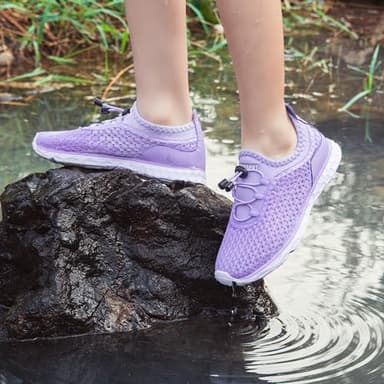 DOUSSPRT Water Shoes for Kids Boys Girls Quick Dry Beach Sports Swim Pool Aqua Shoes for Toddler/Little Kid/Big Kid Purple 4 - Image 2