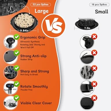 Chicken Shredder Tool Twist Large with Brush, 10" Pro Visible Kitchen Meat Shredder Grinder Machine, Strong Anti-Slip Base, Ergonomic Handle, BPA Free, Suitable for Steak Pork Chicken Breast (Black) - Image 3