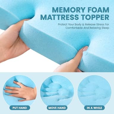 Memory Foam Mattress Topper Twinxl Size, AprLeaf 3 Inch Cooling Mattress Topper with Removable Cover, Medium Firm Mattress Topper for Back Pain Comfort Sleep - Image 3