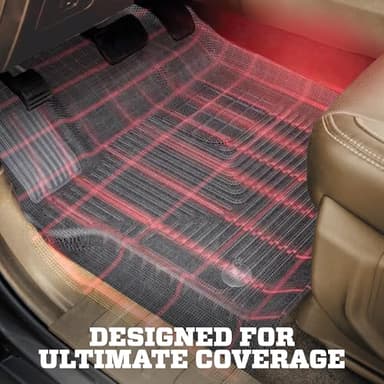 Husky Liners Weatherbeater Floor Mats | Fits 2015-2025 Ford F-150 (Includes 2022-2025 Lightning) SUPERCREW CAB ONLY w/Carpet & w/Out Fold Flat Storage | Front & 2nd Row, 3-pc Black - 94041 - Image 5