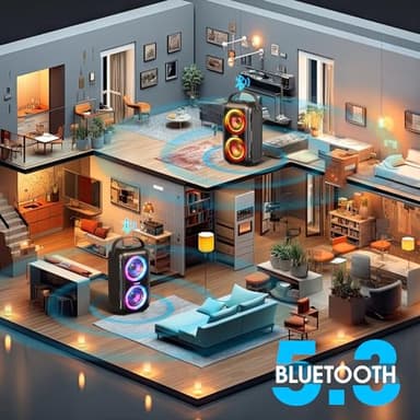 W-KING 80W Bluetooth Speaker with Wireless Microphone, Portable Loud Party Bluetooth Speaker-2 Full Range Drivers/Deep Bass, 105dB Sound, Adults/Kids with Lights/IPX5/U-Disk/TF/AUX - Image 7