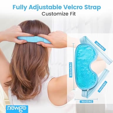 NEWGO Cooling Eye Mask for Puffy Eyes, Cold Eye Mask Eye Ice Pack for After Eyes Surgery, Tension Stress Relief, Itchy Eyes, Headaches, Dark Circles - Blue - Image 4