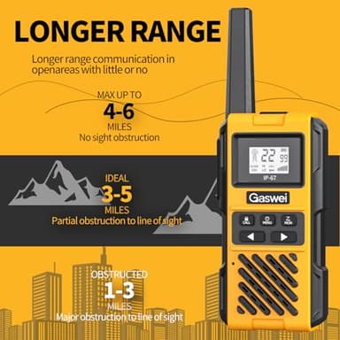 G1pro Heavy Duty Long Range Walkie Talkies for Adults, Rechargeable 2 watt Emergency Two Way Radios, 22 Channel Walky Talky with Li-ion Battery, IP67 Waterproof ，VOX ，FRS, USB-C (4 Pack) - Image 8