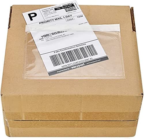 9527 Product 7.5" x 5.5" Clear Adhesive Top Loading Packing List/Shipping Label Envelopes (200 Pack) - Image 1