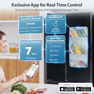 PressFree TRUE-Auto Vacuum Sealer Machine, Beelicious 85KPA Fully Automatic 8-IN-1 Food Sealer with Bags Storage, Build-in Cutter, Moist Mode and Air Suction Hose | Digital Countdown | Sous Vide - Image 6