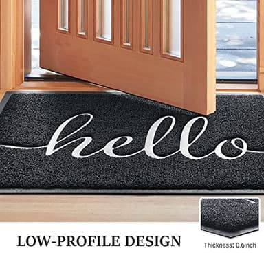 BeneathYourFeet Door Mat (36"x24",Black) Welcome Mat Low Profile Front Doormat Indoor Outdoor Door Non Slip Rugs for Entryway, Patio, High Traffic Areas - Image 4