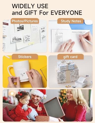 iDPRT Portable Sticker Maker Machine with 1 Roll Sticker Paper, Mini Printer Efficiently and Quickly, Thermal Printer for Study Notes, Pictures, DIY, Label, Free App with Multiple Templates, Grey - Image 4