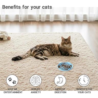 Bifeaw Slow Feeder Cat Bowl, Easy to Clean Silicone Bowl, Ideal for Dry and Wet Food (Green and Blue) - Image 5