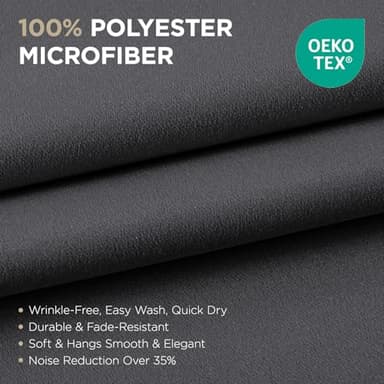 Joydeco Blackout Curtains 72 Inch Length, Grey 52 ×72 Curtains for Bedroom, Thermal Insulated Long Curtains & Drapes 2 Burg, Room Darkening Grommet Drapes for Living Room Window, 2 Panels Set - Image 3