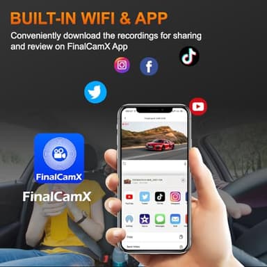 Dash Cam,1080P Front Dashcams, Dash Camera for Cars, Car Camera Built-in WiFi, Night Vision, App Control, 24H Parking Monitor, Loop Recording, WDR, G-Sensor, 170°Wide Angle with Free 64G Card - Image 8