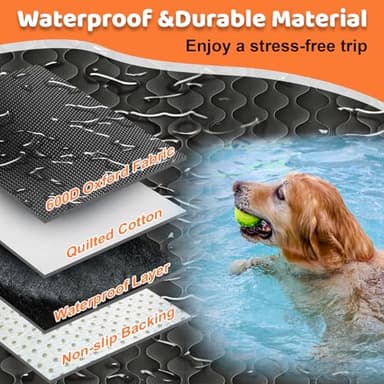 URPOWER Dog Car Seat Cover for Back Seat - Waterproof Bench Seat Cover Fits Middle Armrest for Cars, SUVs & Small Trucks, Nonslip Backseat Dog Covers Rear Seat Protector for Pets and Child - Image 5